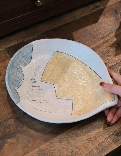 Artisans-hapun pottery 拜志睦子 Handmade Ceramic 8.7inch/22cm Pasta Plate