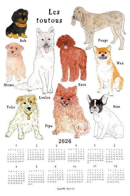2026 Linen Calendar Lovely Doggies