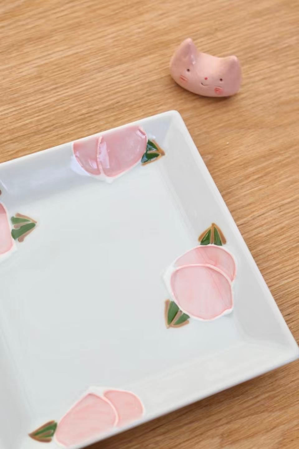 Hasami ware handmade fruits square plate