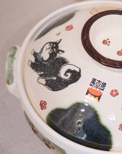 Shiba inu Banko ware 2.3L/Size 8 Donabe/Clay Pot