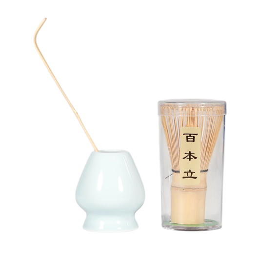 Matcha Whisk Light Blue Stand, Chasen and Scoop Set