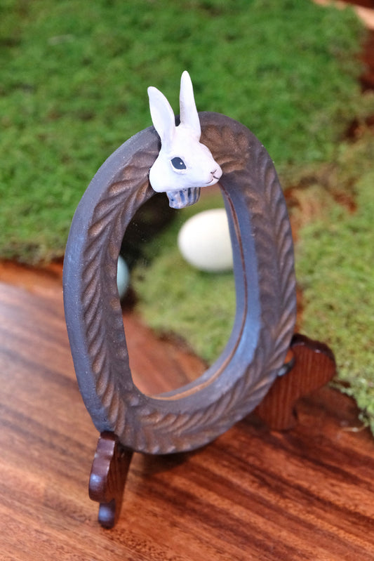 2025 Artisans-森安幸代 Acne Pottery Studio Handmade Rabbit Wall Mirror