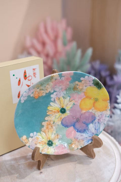YUZURIHA FLOWER HANDMADE CERAMIC FLOWER Cake plate