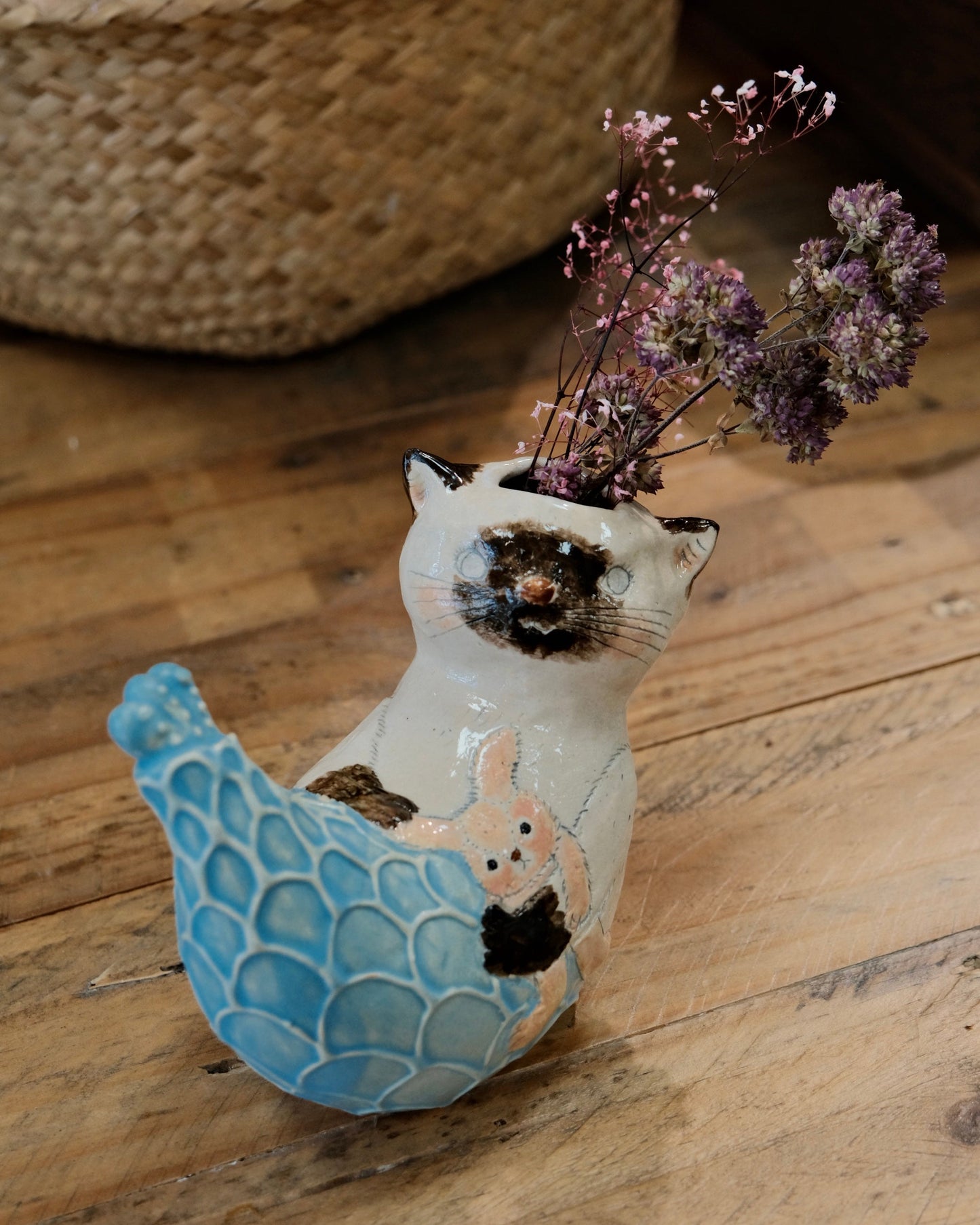 KONGARISHA-コンガリ舎 Handmade Cat Mermaid Flower vase