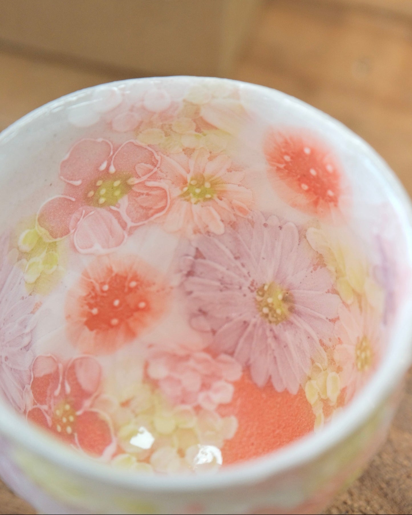 Seto Ware YUZURIHA Flower Tea Cup