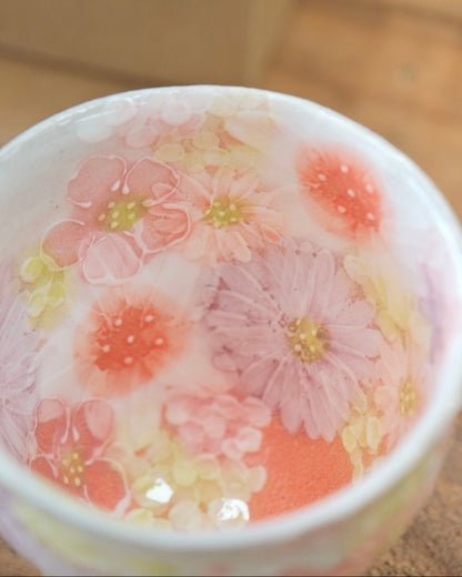Seto Ware YUZURIHA Flower Tea Cup