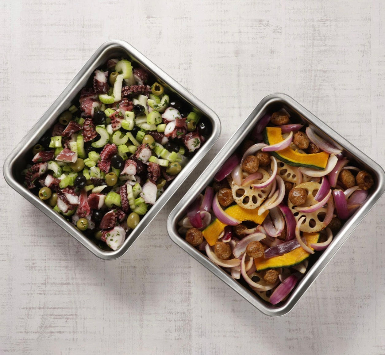 Shimomura Stackable Stainless Steel Deep Food Prep & Storage Containers with Lids