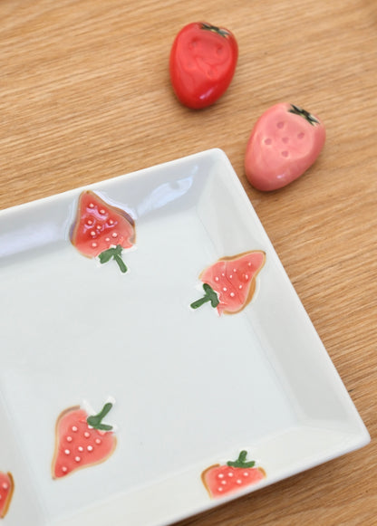 Hasami ware handmade fruits square plate