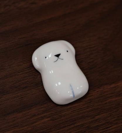 Misa Omote-表 美沙 Kutani Artist Handmade chopstick rest (White series)