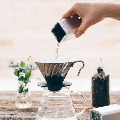 HARIO USA - "Prism" Ceramic Coffee Mill Silver Aluminum