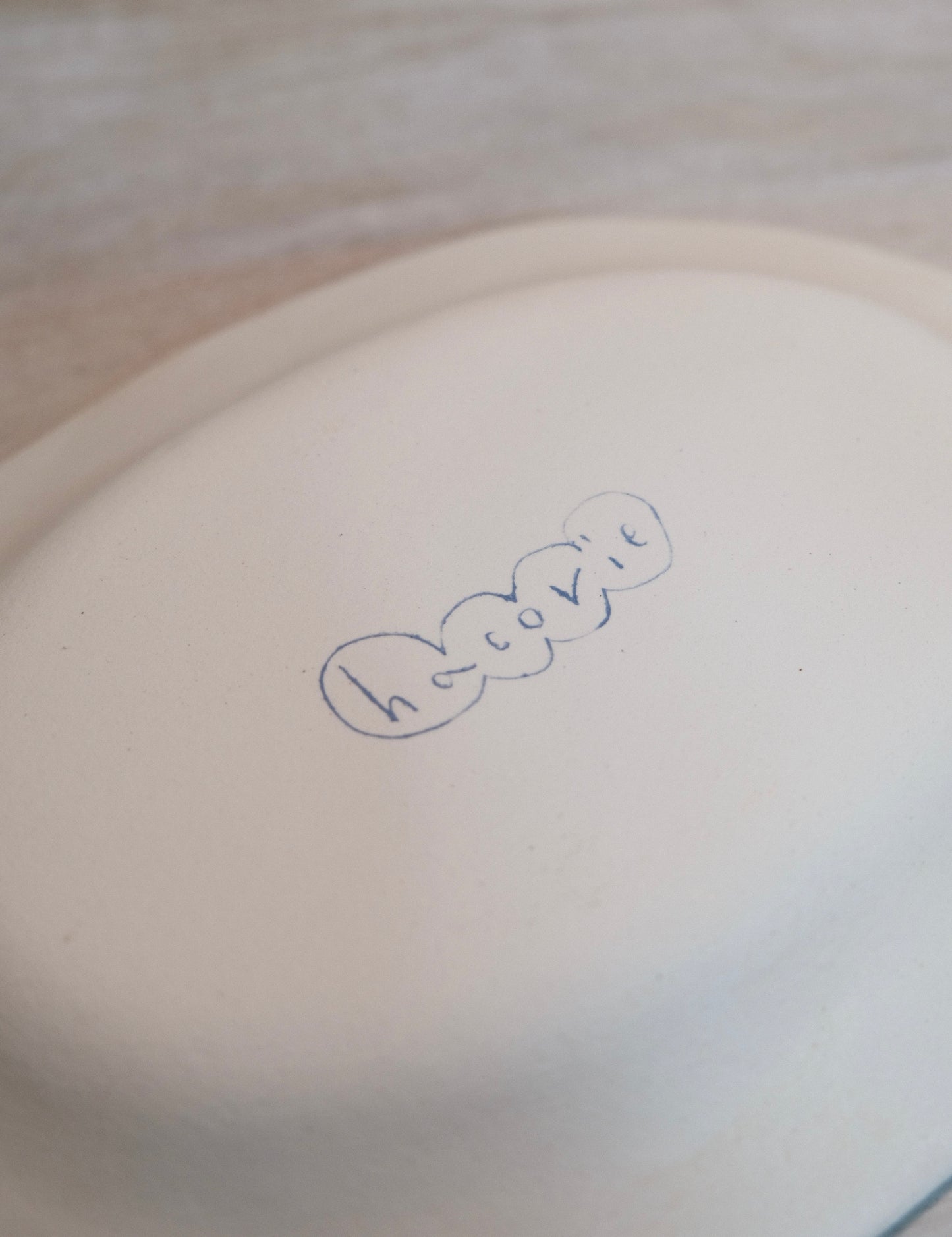 Hacorie-ハコリエ Handmade Ceramic Multiple Colors Rim pattern 9'' Oval Plate #3