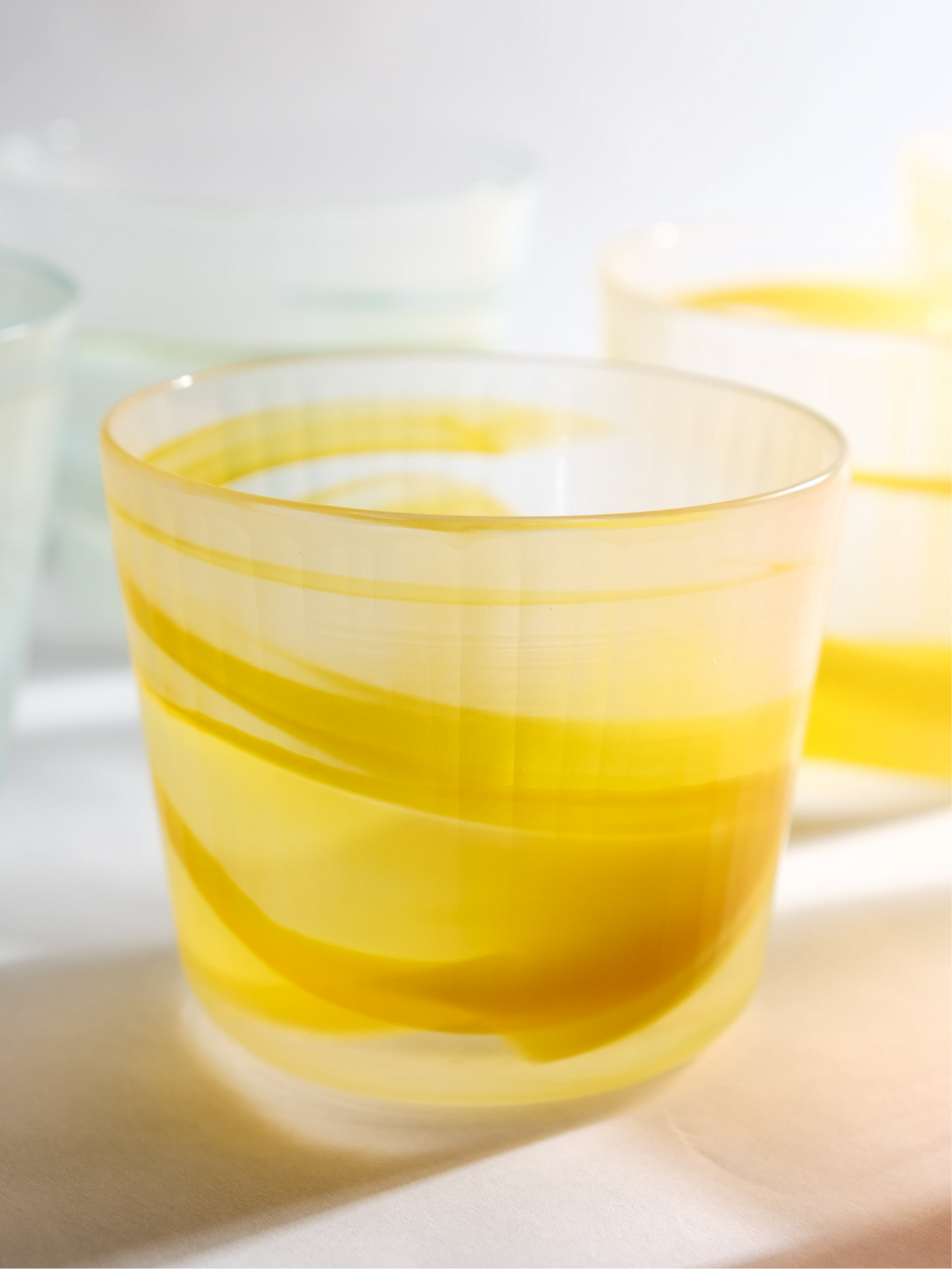 吉田晶乃 Akino Yoshida Handmade Glass Cups Yellow