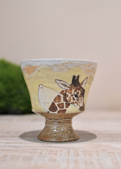 【2026 Exhibition】Acne pottery Studio handmade small goblet cup (Giraffe & Lemon)