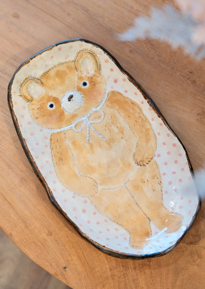 KONGARISHA-コンガリ舎 Handmade Bear Round Long Large plate