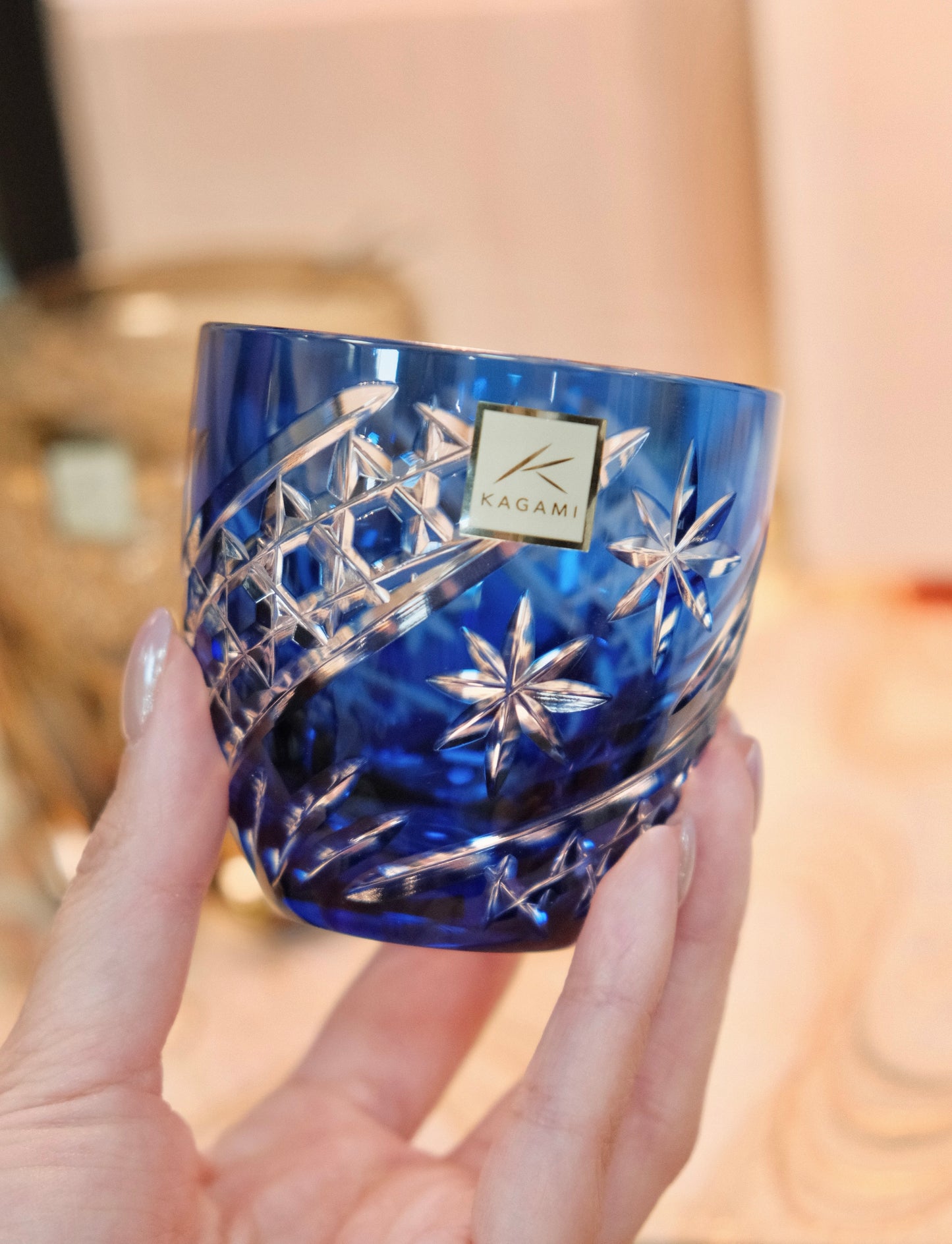 KAGAMI CRYSTAL [SAKE CUP] PAIR OF SAKE CUPS SEIBO (STARRY SKY) | EDO KIRIKO |
