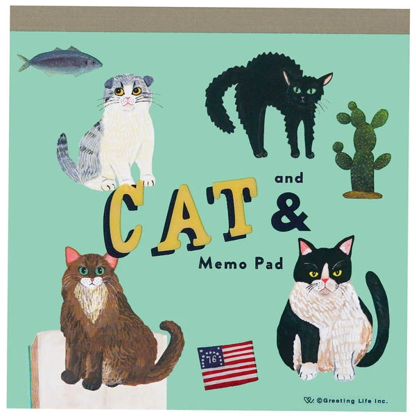 Cat&  Sodeyama Kahoko Square Memo (Green)