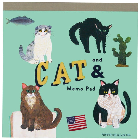 Cat&  Sodeyama Kahoko Square Memo (Green)