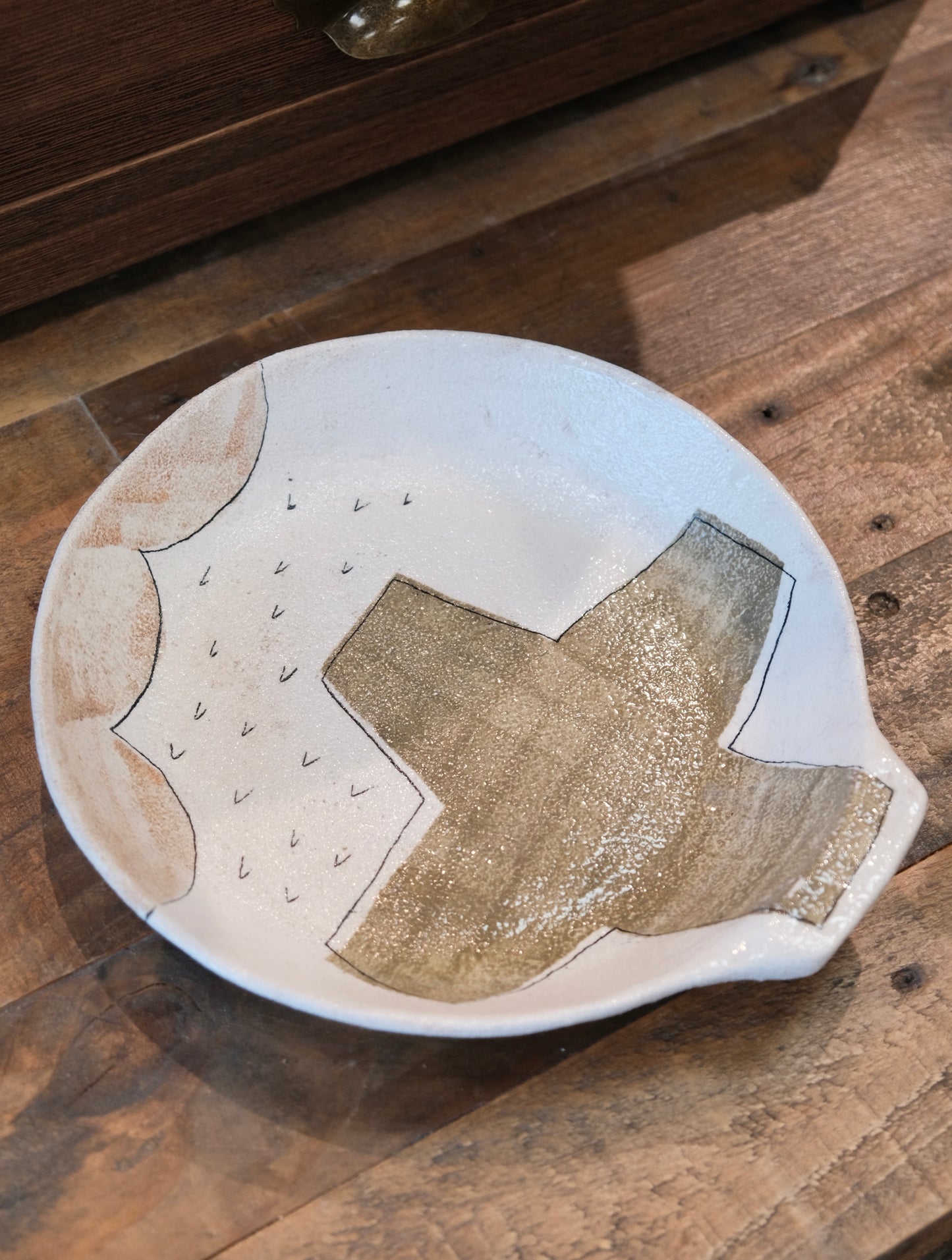 Artisans-hapun pottery 拜志睦子 Handmade Ceramic 8.7inch/22cm Pasta Plate