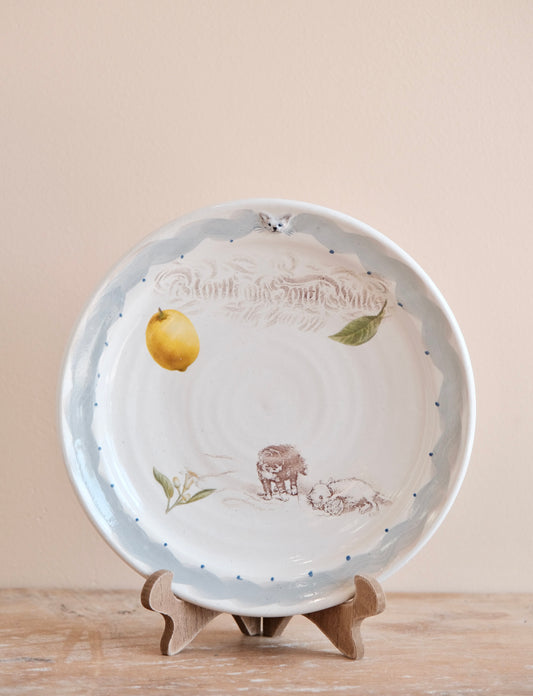 Hiruma Ikumi-比留間郁美 Handmade 8''/20cm Breakfast Plate (#3)