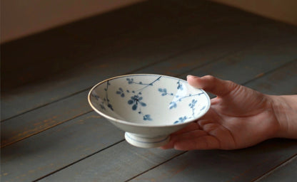Japan Hasami Ware Zoe Light Bowl Blue flowers