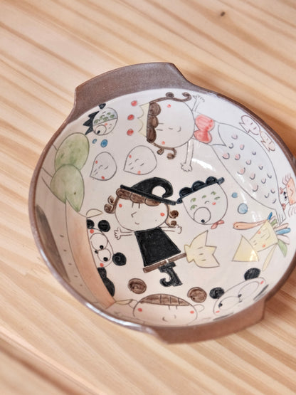 野村典子-Noriko Nomura Storybook Collection Handle bowl (#1-1）