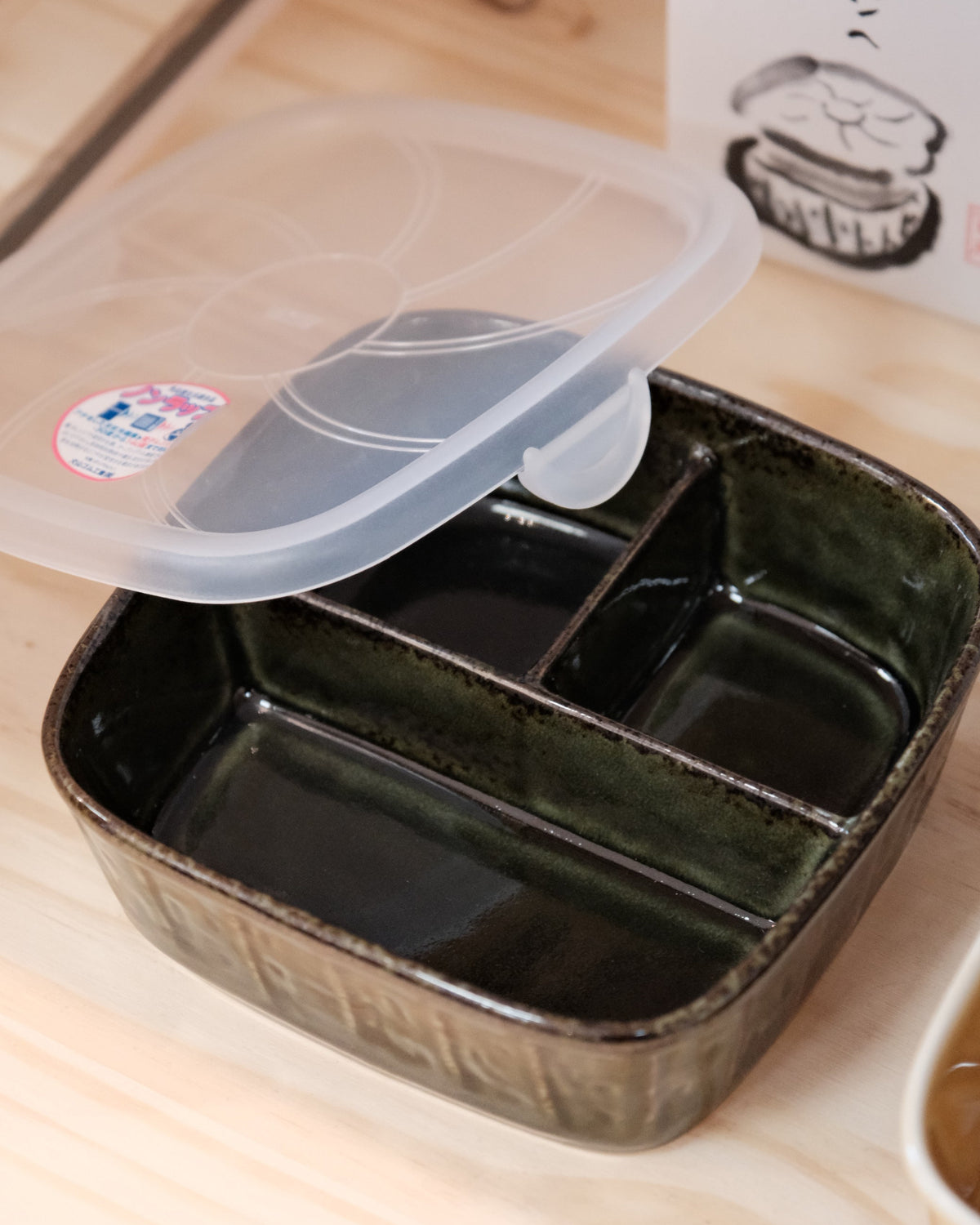 Mino Ware Ceramic 3-Compartment Bento Box