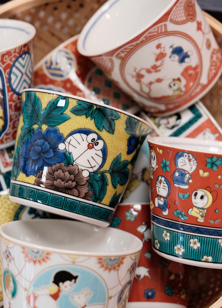 Japan Kutani Yaki Kaneshotouki Doraemon Soba Choko Cup – Orange