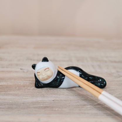 Japan Artisans 北川美宣 Handmade Playful Selection Chopstick Rest-Reclining Cat #2
