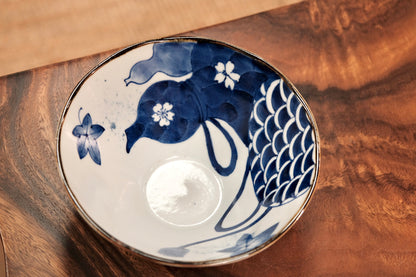 Arita Yaki Sometsuke Blue and White Handmade 7.5inch Large Ramen Bowl