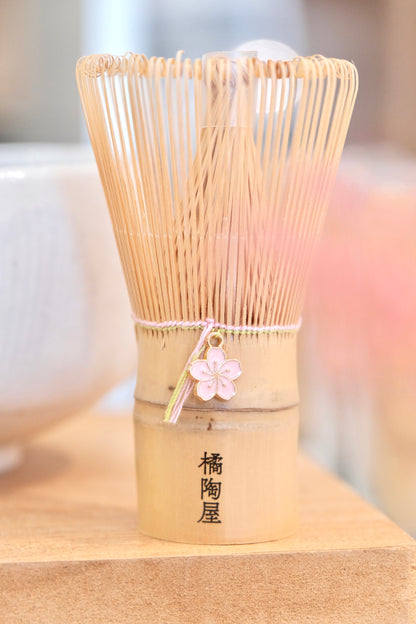 【Orange Market Exclusive】 100-Prong Handmade Chasen Whisk with Sakura Charm