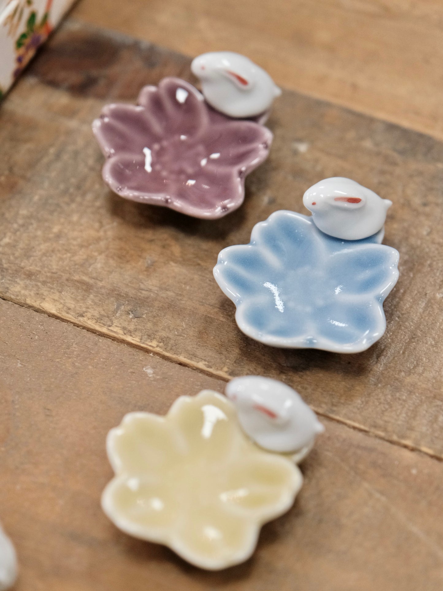 Rabbit cherry blossom chopstick rest 5pcs set