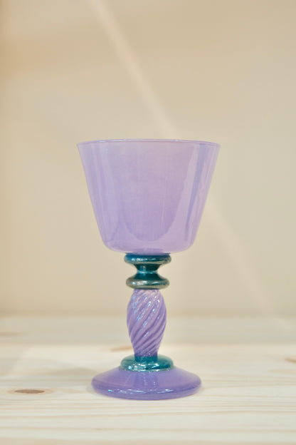 MINAKONAGAMACHI-長町三夏子 Hand blown Vintage-Style Stem Glass (Purple)