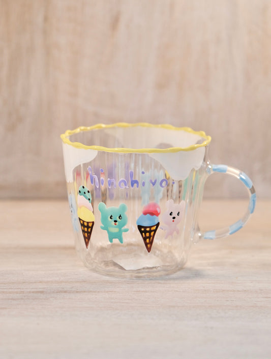 Hina Hiyo Club Hand-drawn Glass Cup