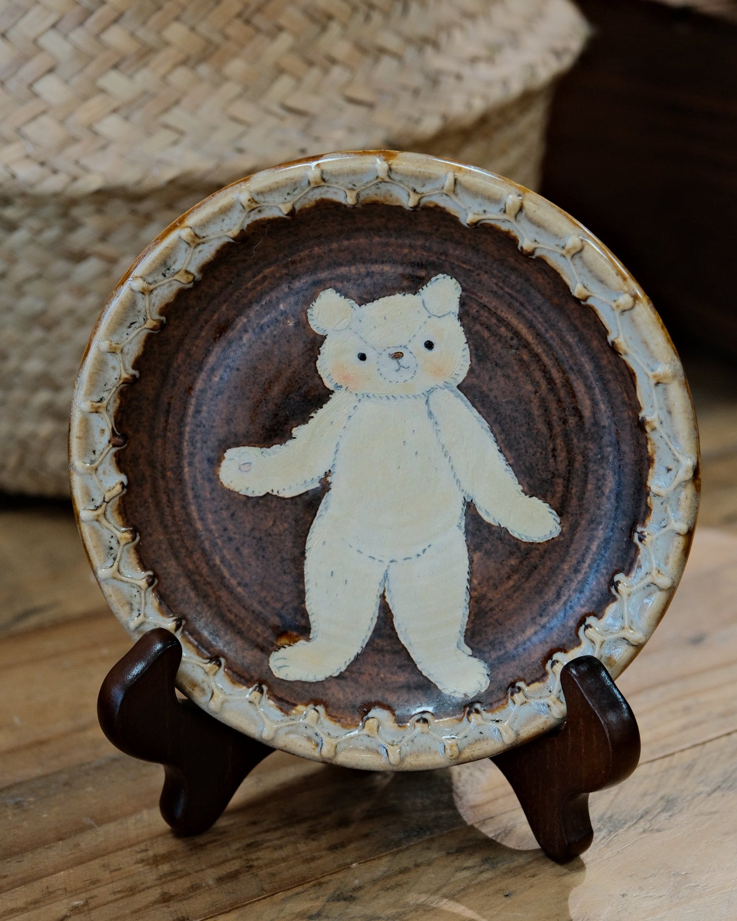 KONGARISHA-コンガリ舎 Bear Round 6inch Dessert plate (#8)