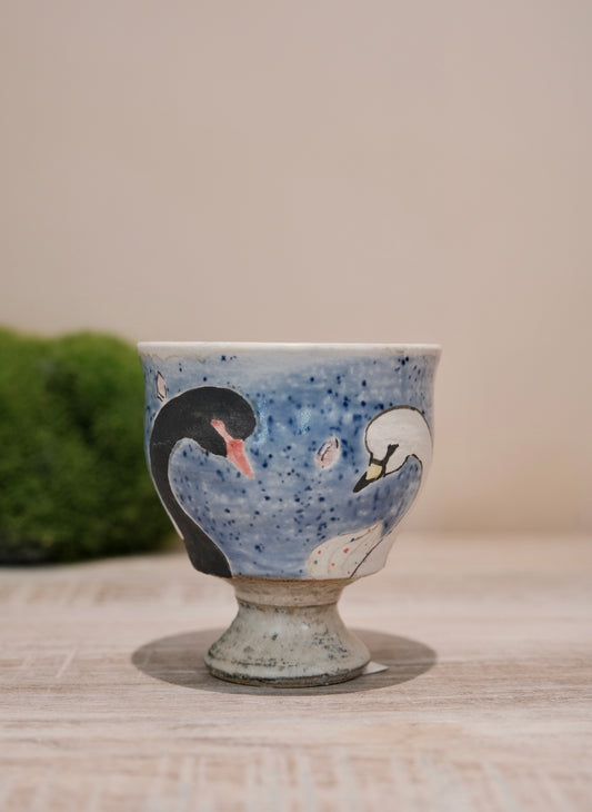 【2026 Exhibition】Acne pottery Studio handmade small goblet cup （Swan）