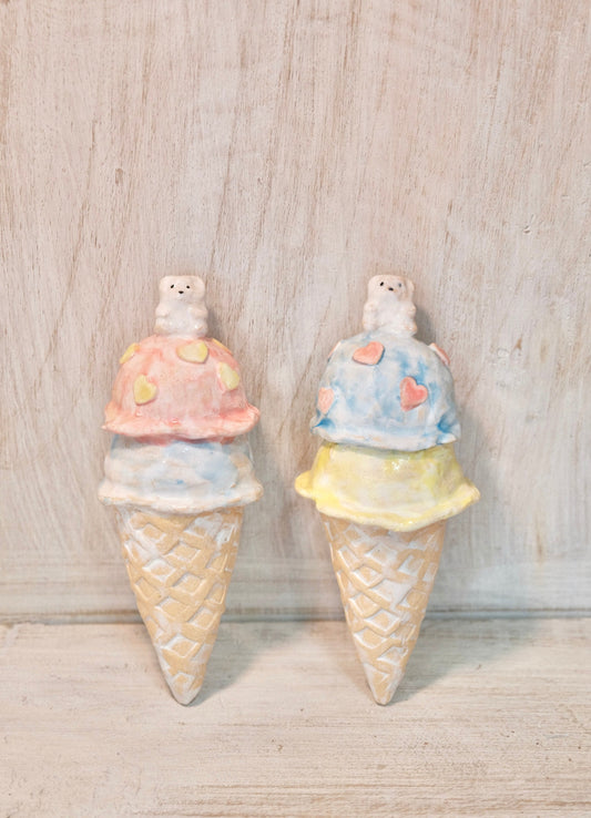Suzuki Tamami Handmade Ice Cream Cone Mini Flower Vase Wall Decor