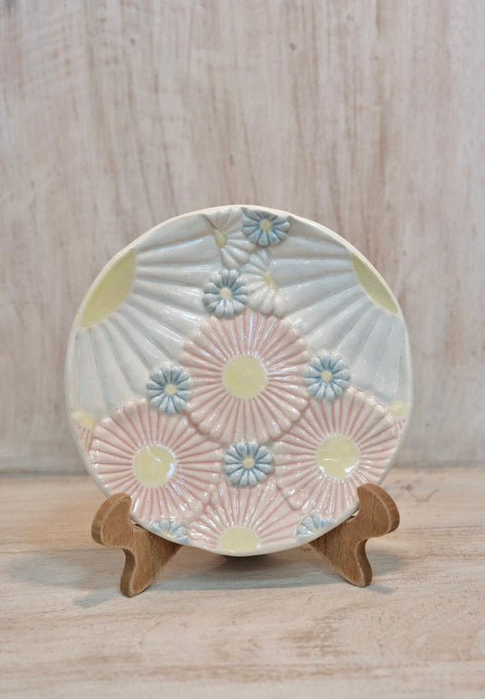 Misao Ishiguro-石黒美佐緒 Handmade 5.5'' Small Plate (Pink Chrysanthemum)