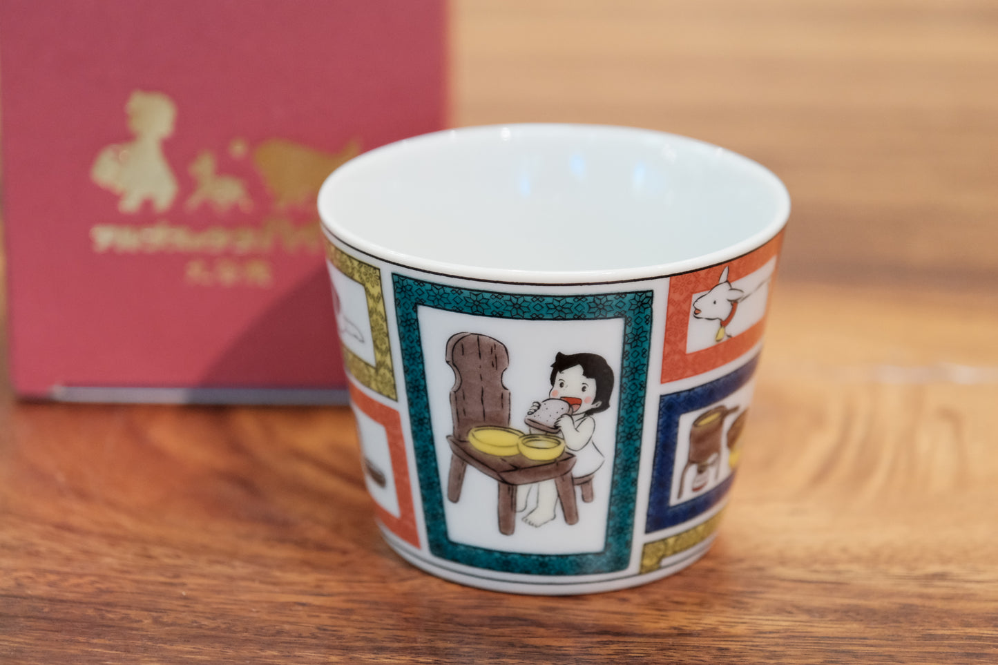 Japan Kutani Yaki Kaneshotouki Heidi and Yuki,Girl of the Alps goods,Soba Choko Cup