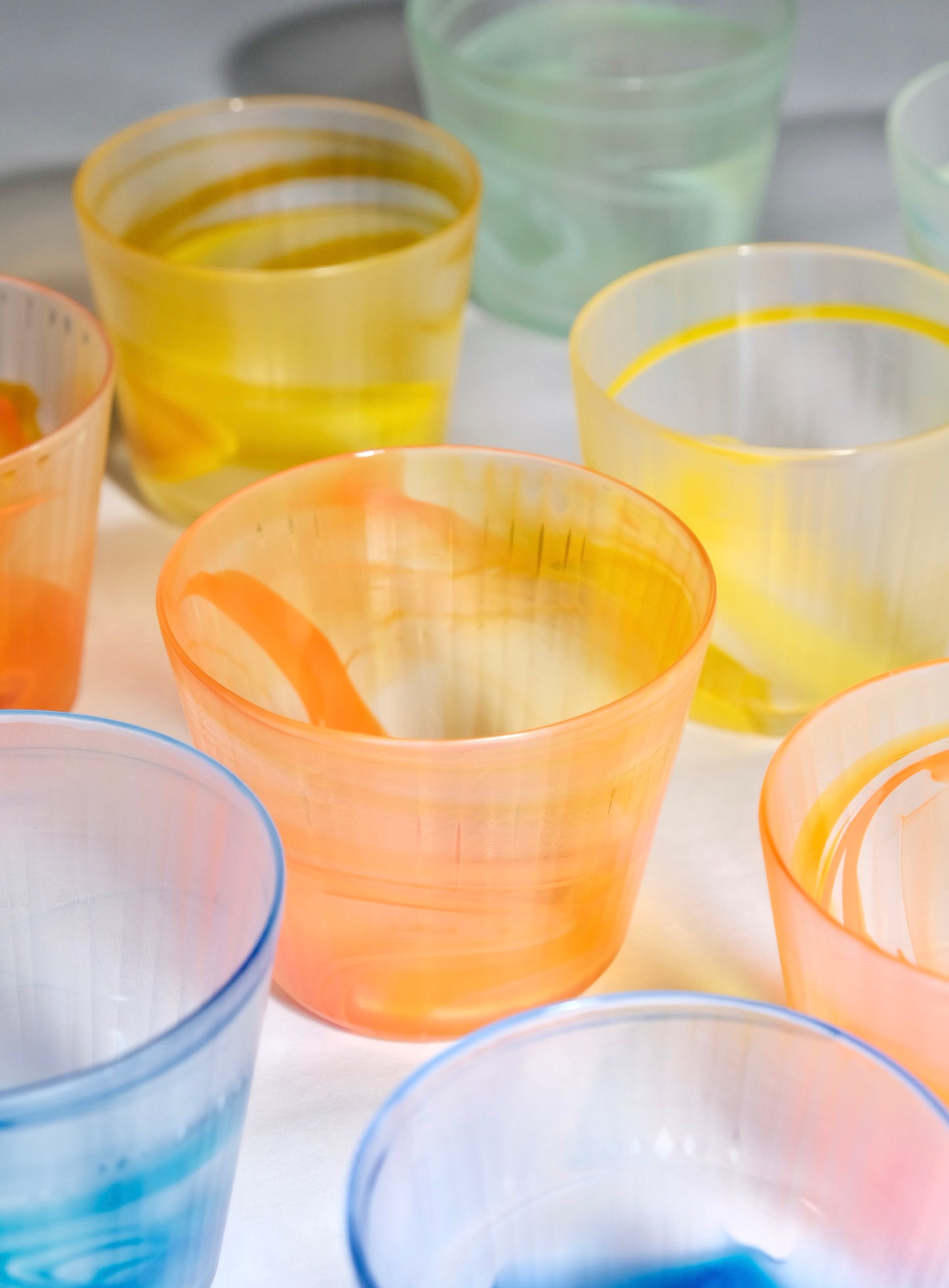 吉田晶乃 Akino Yoshida Handmade Glass Cups Orange
