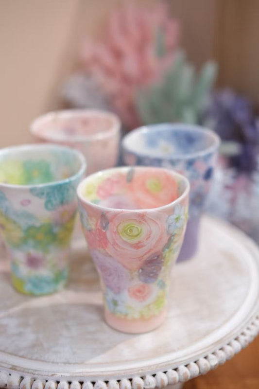 YUZURIHA FLOWER HANDMADE CERAMIC FLOWER Beer cup