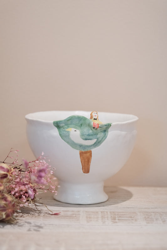 Natsumi Muroi 室井夏実- Handmade Sculptural rim detail ceramic bowl #2