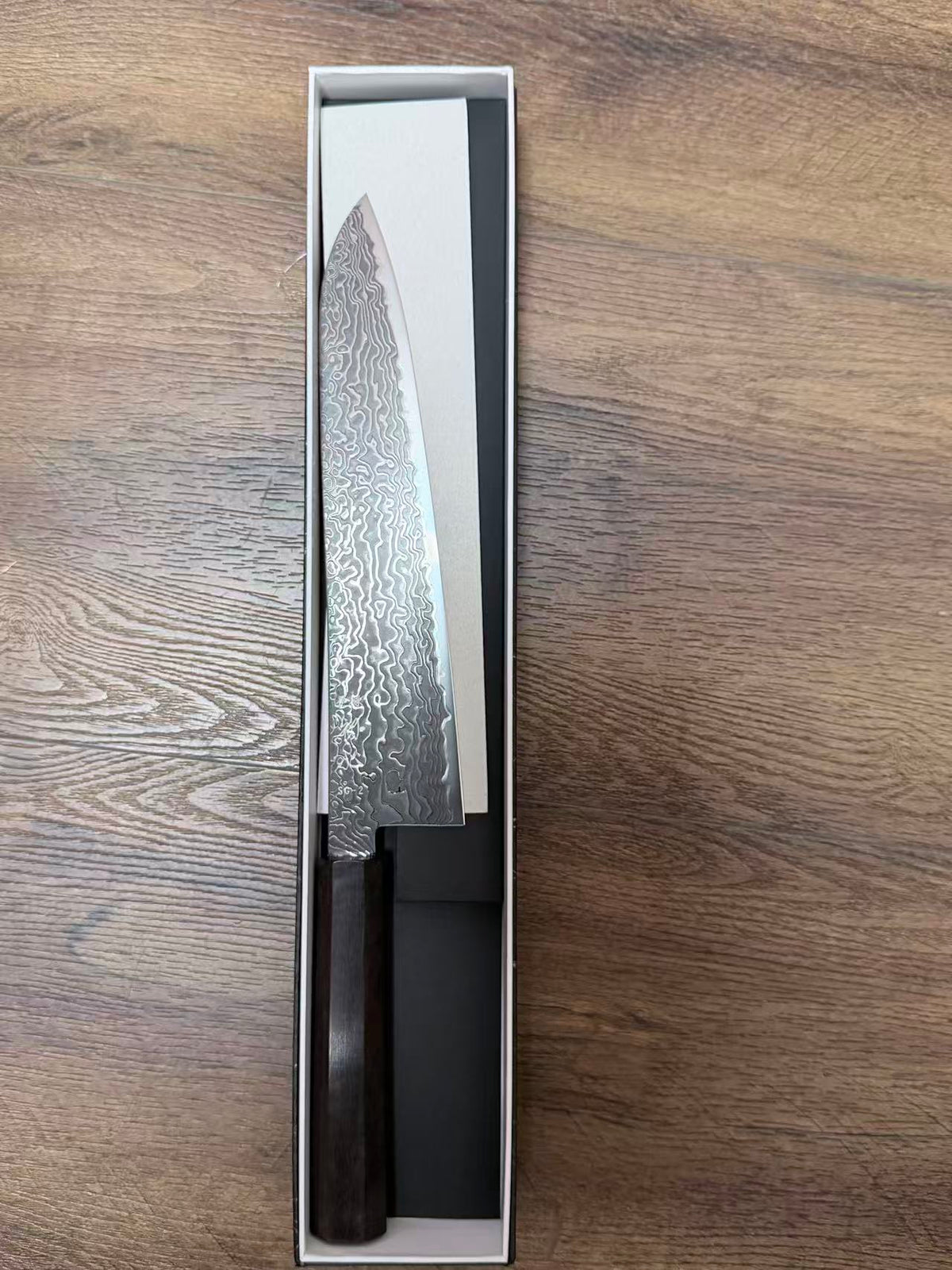 Hatsukokoro Ryuhyo SG2 Kurozome Damascus Gyuto 240mm / Mono Ebony