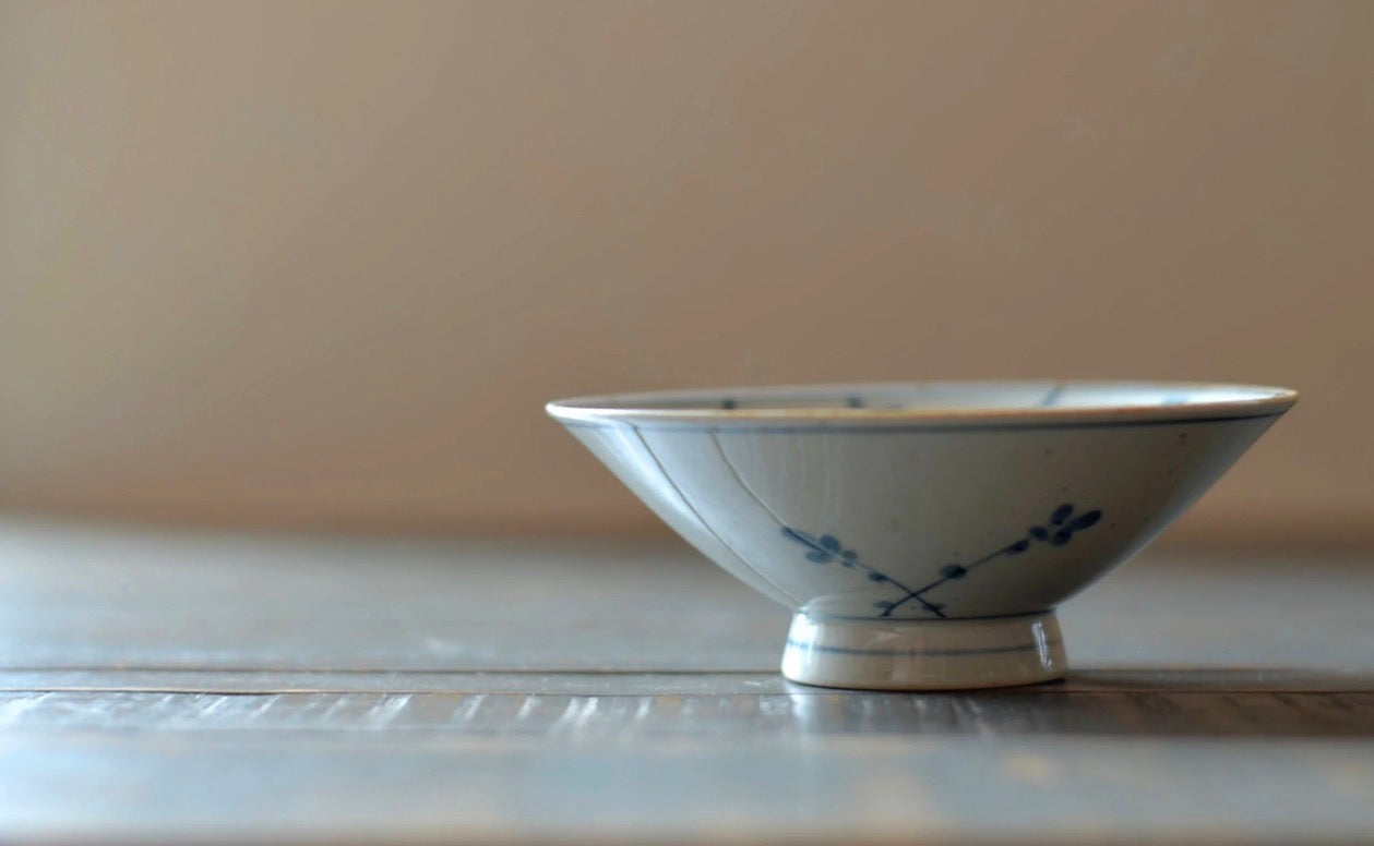 Japan Hasami Ware Zoe Light Bowl Blue flowers