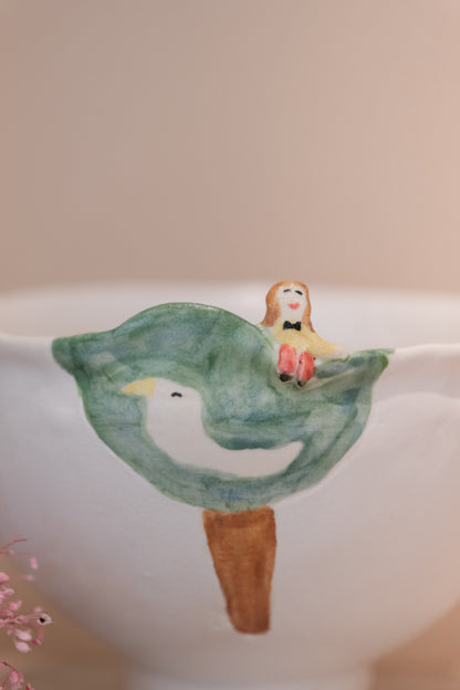 Natsumi Muroi 室井夏実- Handmade Sculptural rim detail ceramic bowl #2