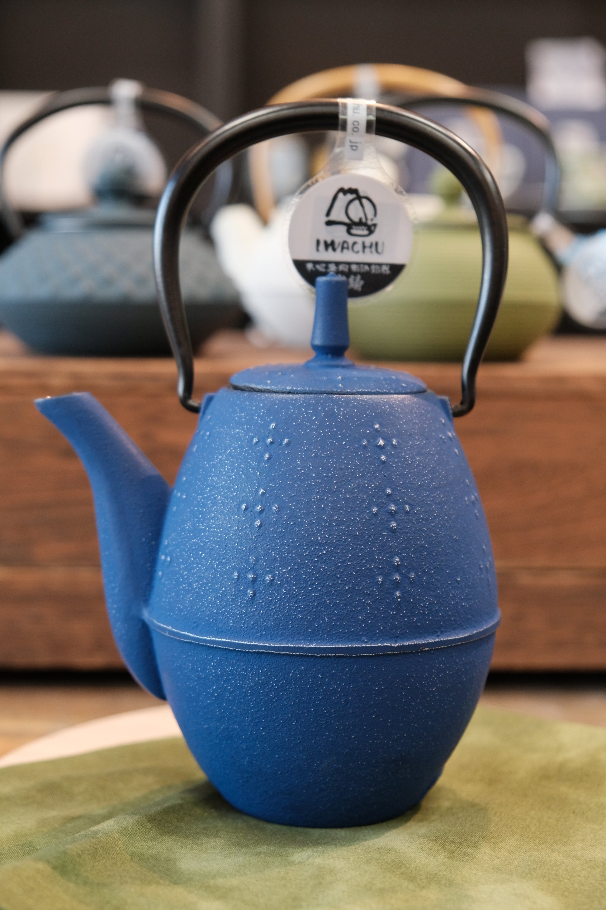 IWACHU Nanbu-Tekki Cast Iron Teapot - Style 3 Blue Handmade in Iwate - Made  in Japan 