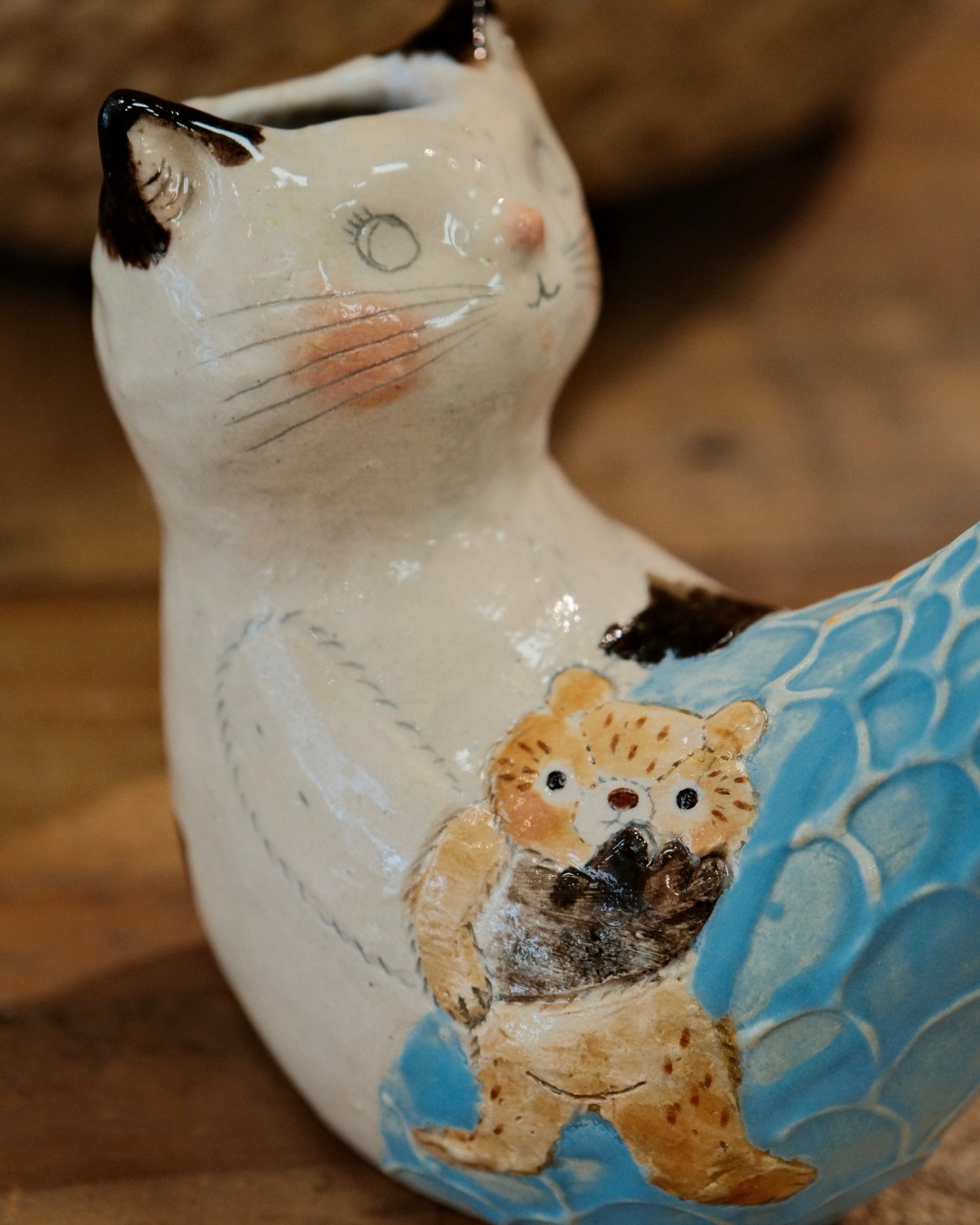 KONGARISHA-コンガリ舎 Handmade Cat Mermaid Flower vase