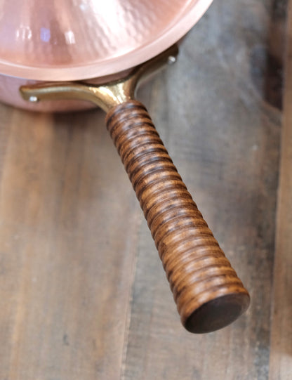 Japan Hand Made Sinkoukinzoku  Pure Copper Snow Flat Pot 18 cm