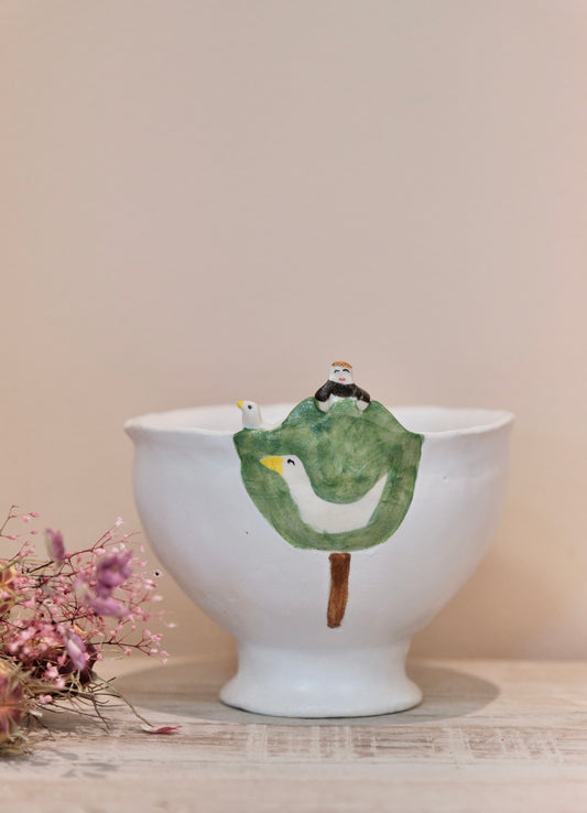 Natsumi Muroi 室井夏実- Handmade Sculptural rim detail ceramic bowl #1