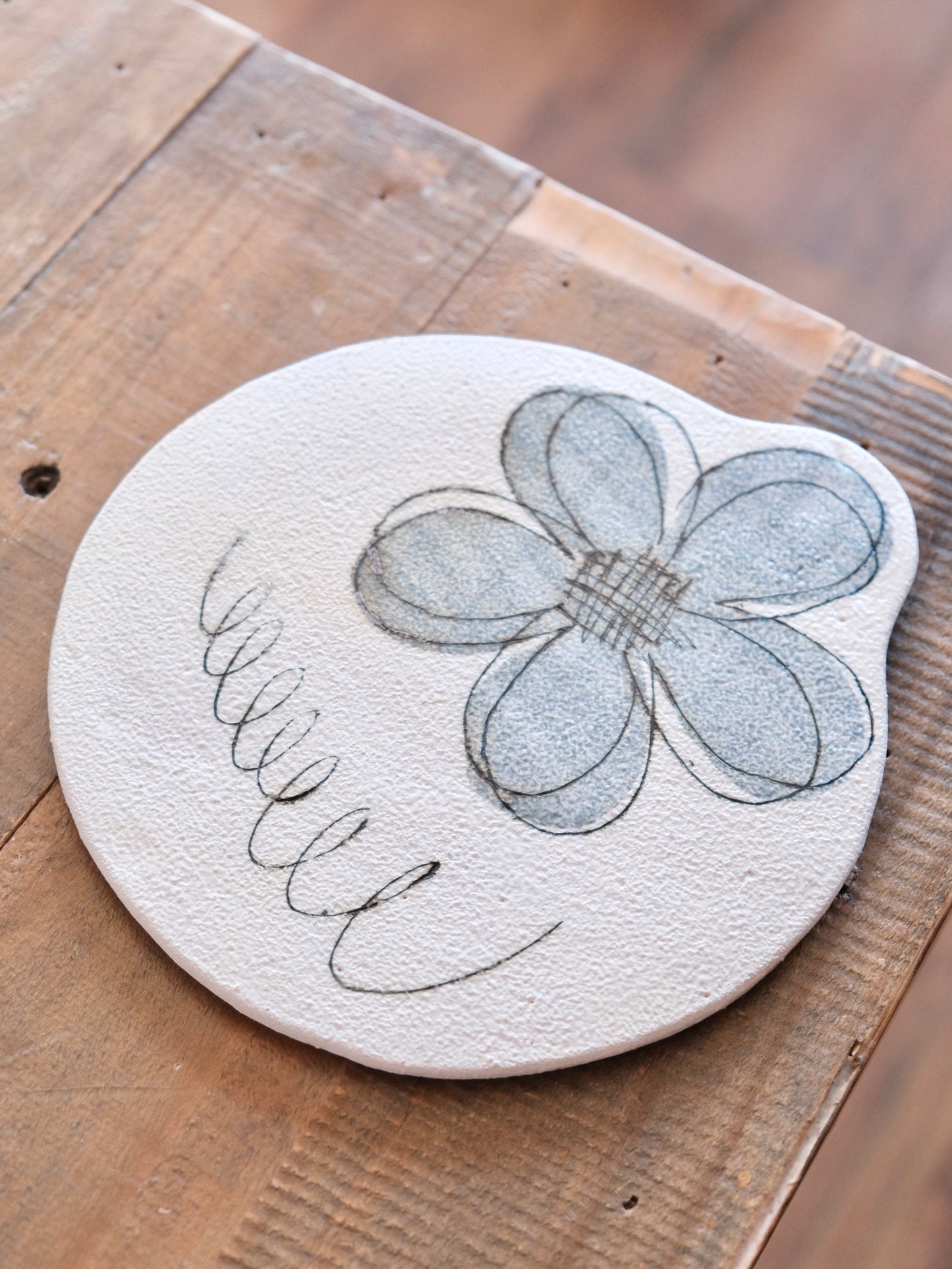 Artisans-hapun pottery 拜志睦子 Handmade Ceramic 6.9inch/17.5 Flat Plate