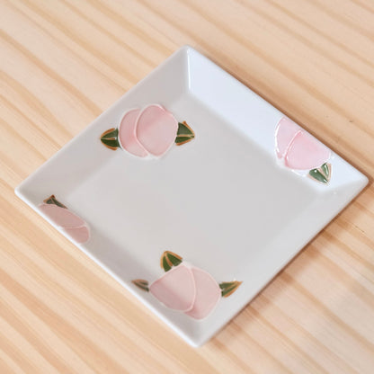 Tokushichi Gama Arita ware Fruits 5'' square dessert plate